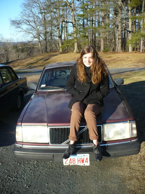 Claire on car